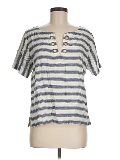 Pre-owned Madewell Short Sleeve Blouse In Gray