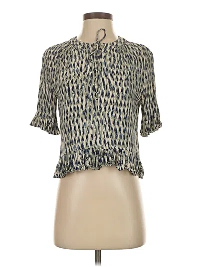 Pre-owned Madewell Short Sleeve Blouse In Gray