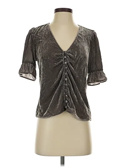 Pre-owned Madewell Short Sleeve Blouse In Gray
