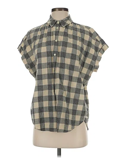 Pre-owned Madewell Short Sleeve Blouse In Gray