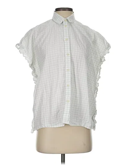 Pre-owned Madewell Short Sleeve Blouse In Gray