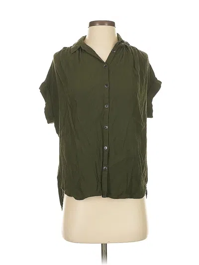 Pre-owned Madewell Short Sleeve Blouse In Green