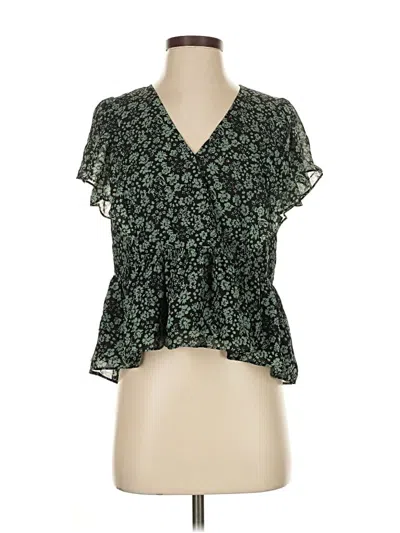 Pre-owned Madewell Short Sleeve Blouse In Green