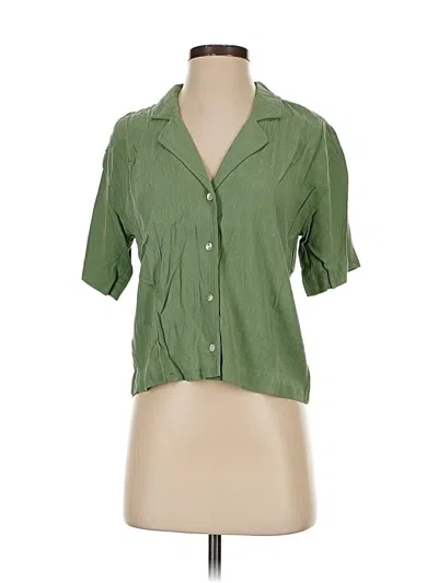 Pre-owned Madewell Short Sleeve Blouse In Green