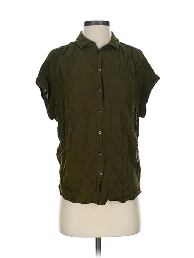 Pre-owned Madewell Short Sleeve Blouse In Green