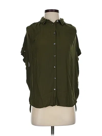 Pre-owned Madewell Short Sleeve Blouse In Green