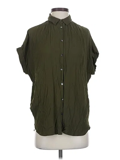 Pre-owned Madewell Short Sleeve Blouse In Green
