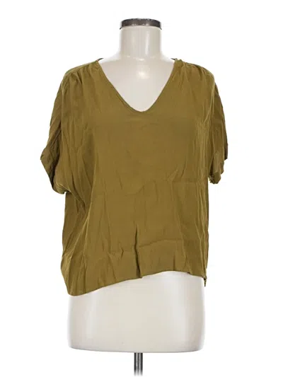 Pre-owned Madewell Short Sleeve Blouse In Green