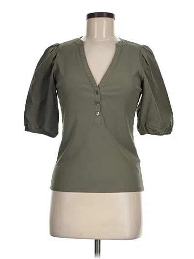 Pre-owned Madewell Short Sleeve Blouse In Green