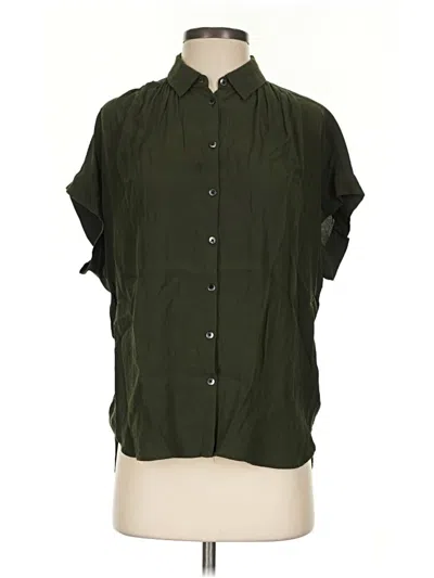 Pre-owned Madewell Short Sleeve Blouse In Green