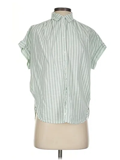 Pre-owned Madewell Short Sleeve Blouse In Green