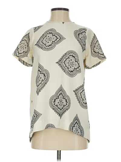 Pre-owned Madewell Short Sleeve Blouse In Ivory