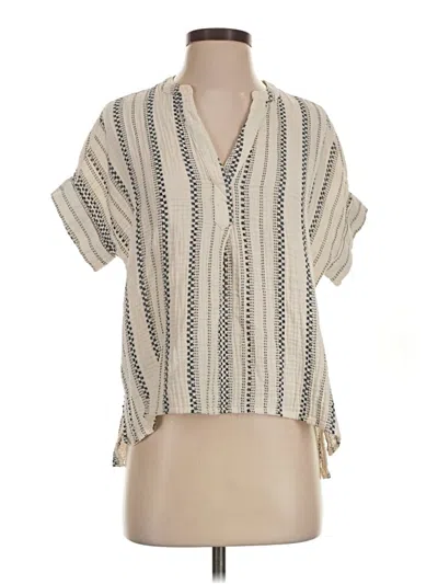Pre-owned Madewell Short Sleeve Blouse In Ivory