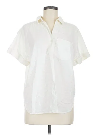 Pre-owned Madewell Short Sleeve Blouse In Ivory