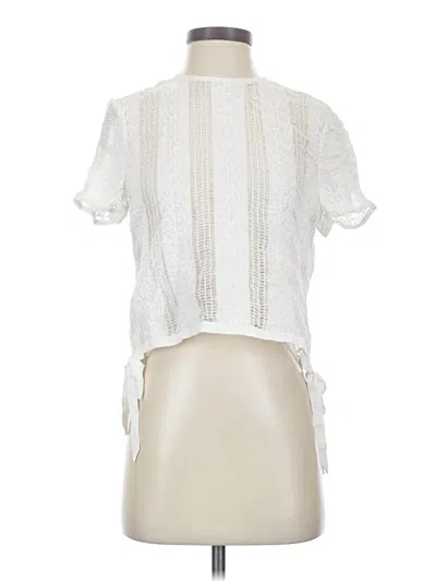 Pre-owned Madewell Short Sleeve Blouse In Ivory