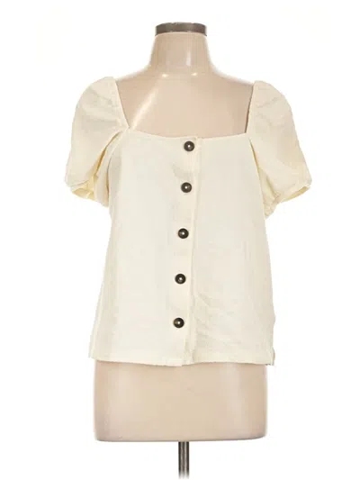 Pre-owned Madewell Short Sleeve Blouse In Ivory