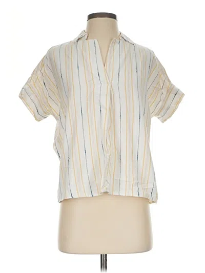 Pre-owned Madewell Short Sleeve Blouse In Ivory