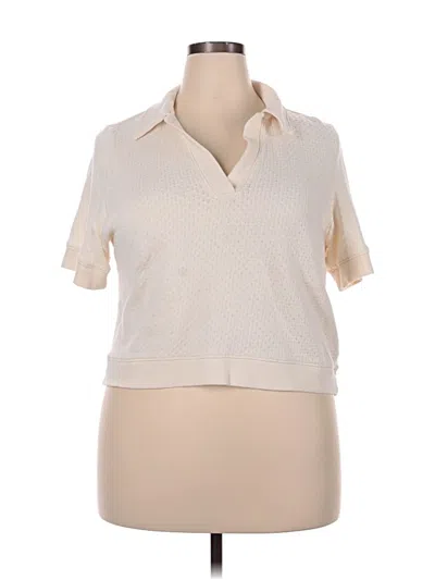 Pre-owned Madewell Short Sleeve Blouse In Ivory