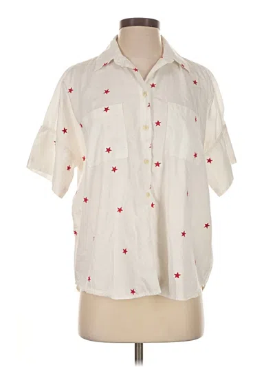 Pre-owned Madewell Short Sleeve Blouse In Ivory