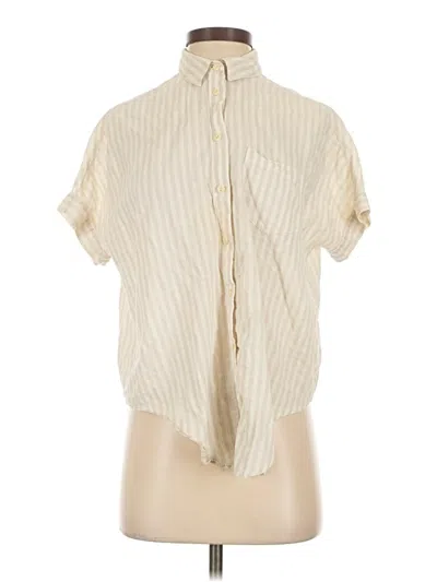 Pre-owned Madewell Short Sleeve Blouse In Ivory