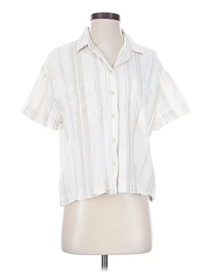 Pre-owned Madewell Short Sleeve Blouse In Ivory