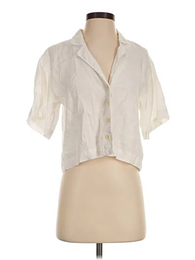 Pre-owned Madewell Short Sleeve Blouse In Ivory