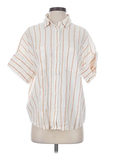 Pre-owned Madewell Short Sleeve Blouse In Ivory