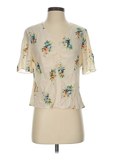 Pre-owned Madewell Short Sleeve Blouse In Ivory