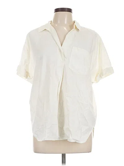 Pre-owned Madewell Short Sleeve Blouse In Ivory