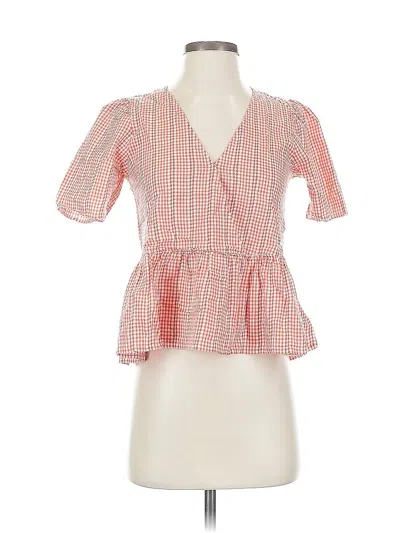 Pre-owned Madewell Short Sleeve Blouse In Orange