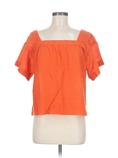 Pre-owned Madewell Short Sleeve Blouse In Orange