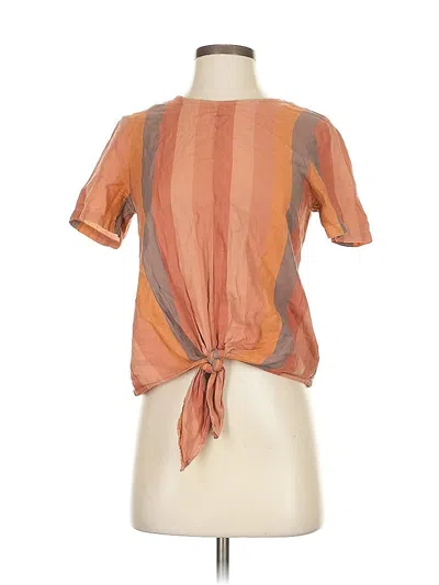 Pre-owned Madewell Short Sleeve Blouse In Orange