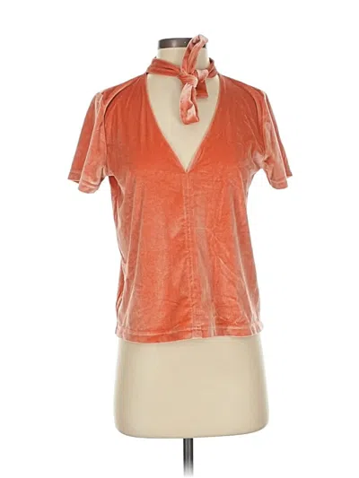 Pre-owned Madewell Short Sleeve Blouse In Orange