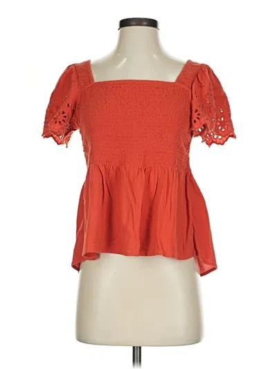 Pre-owned Madewell Short Sleeve Blouse In Orange