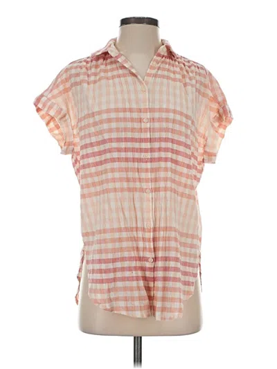 Pre-owned Madewell Short Sleeve Blouse In Orange