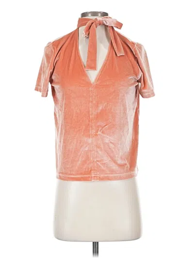 Pre-owned Madewell Short Sleeve Blouse In Orange