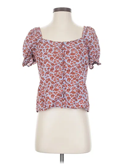 Pre-owned Madewell Short Sleeve Blouse In Orange