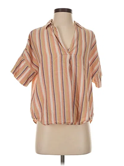 Pre-owned Madewell Short Sleeve Blouse In Orange