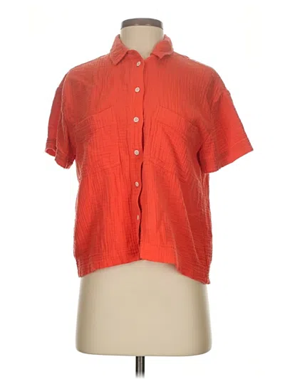 Pre-owned Madewell Short Sleeve Blouse In Orange