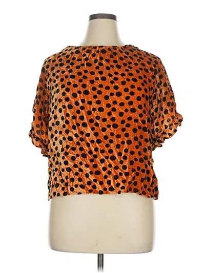 Pre-owned Madewell Short Sleeve Blouse In Orange