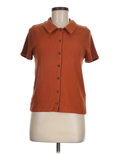Pre-owned Madewell Short Sleeve Blouse In Orange