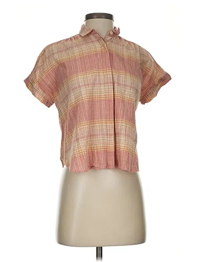 Pre-owned Madewell Short Sleeve Blouse In Orange