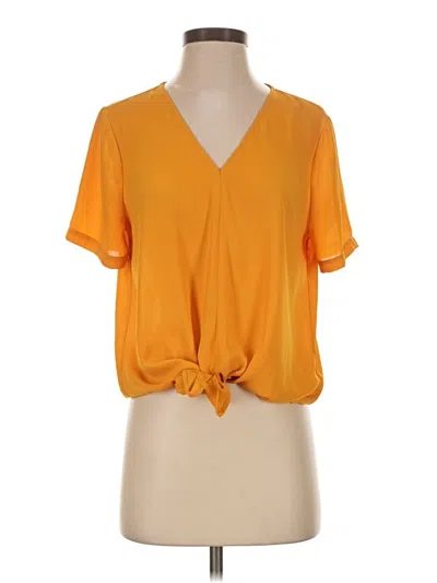 Pre-owned Madewell Short Sleeve Blouse In Orange