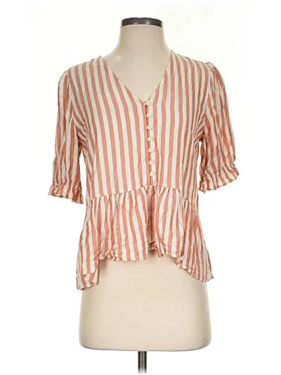 Pre-owned Madewell Short Sleeve Blouse In Orange