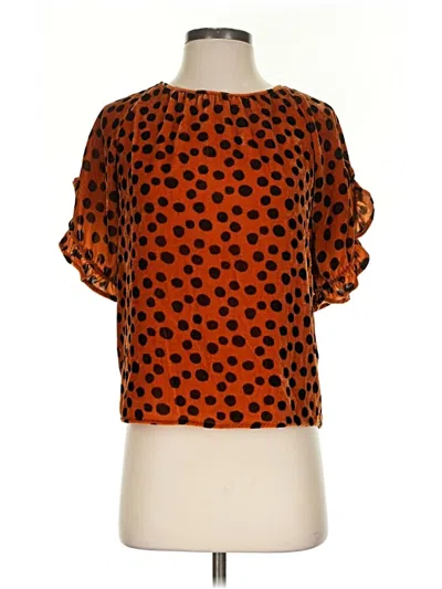 Pre-owned Madewell Short Sleeve Blouse In Orange