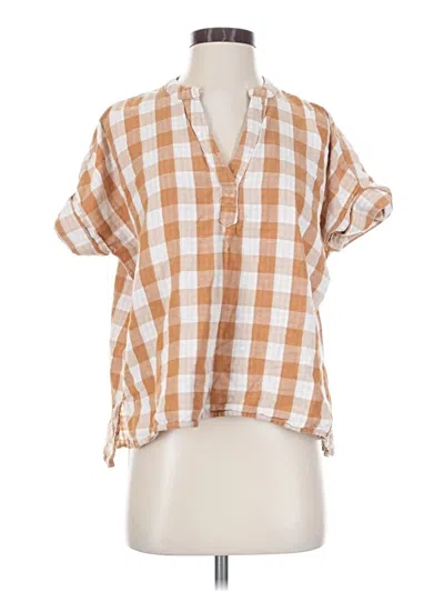 Pre-owned Madewell Short Sleeve Blouse In Orange