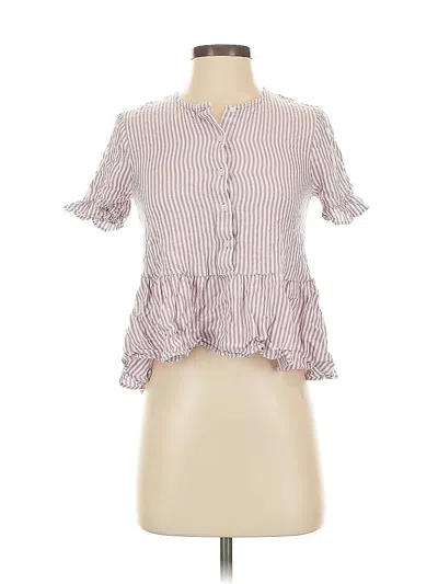 Pre-owned Madewell Short Sleeve Blouse In Pink