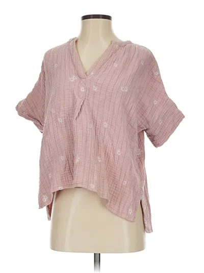 Pre-owned Madewell Short Sleeve Blouse In Pink