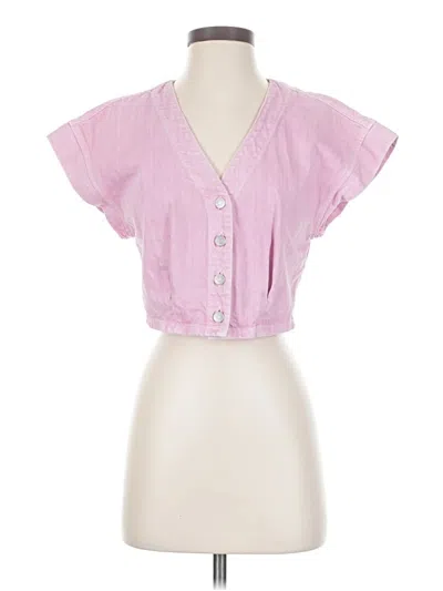 Pre-owned Madewell Short Sleeve Blouse In Pink