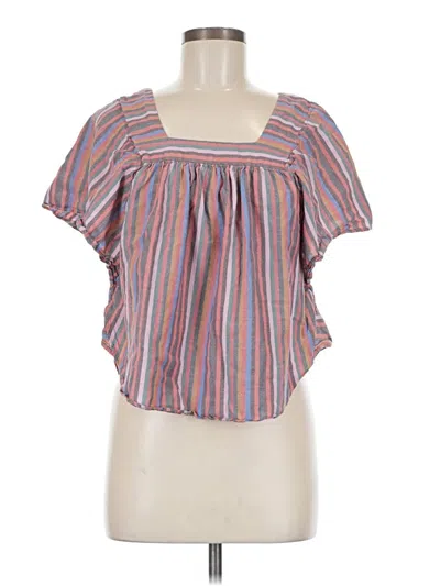 Pre-owned Madewell Short Sleeve Blouse In Pink